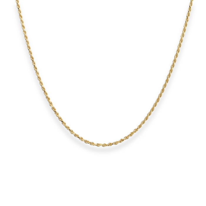 Silver .925 Solid Rope chain with Gold Plating