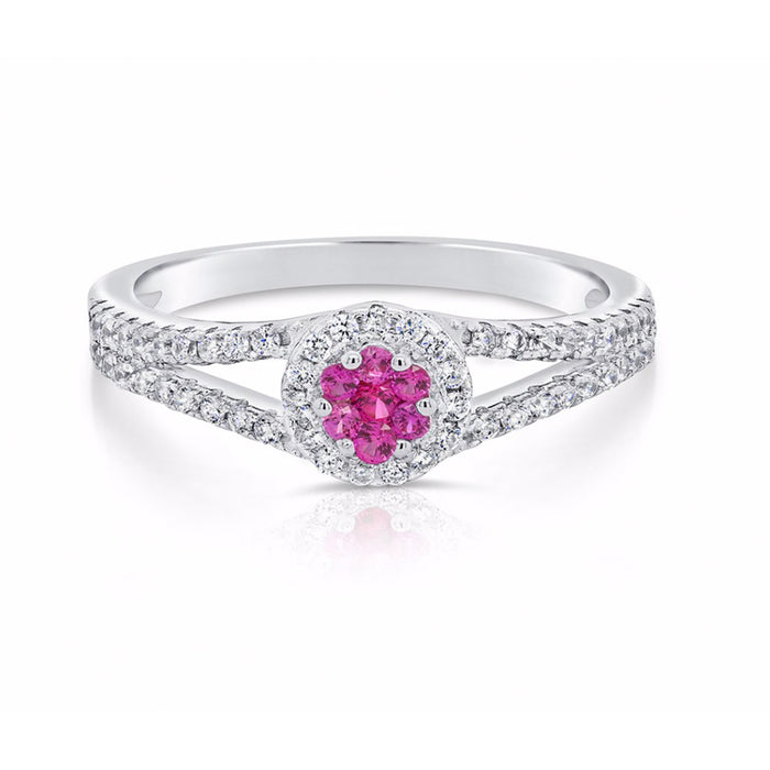 Sterling Silver Birthstone Ring with CZ