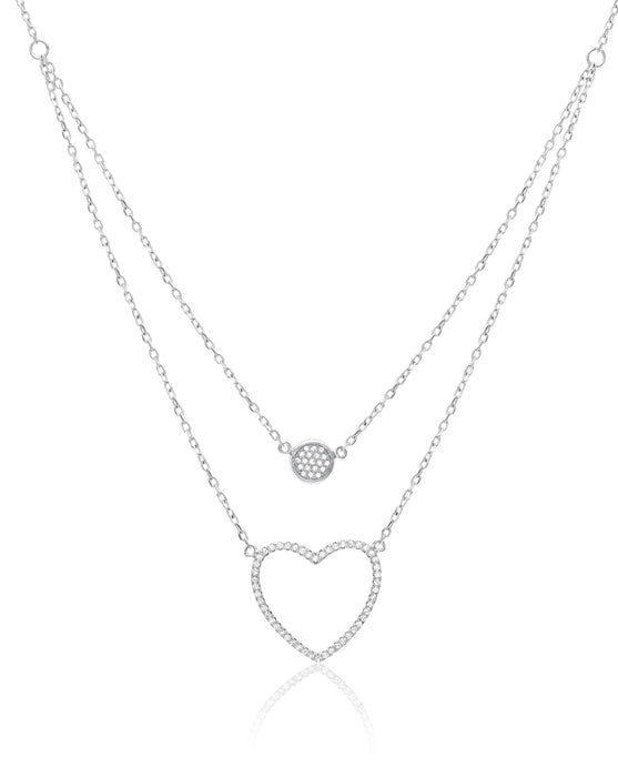 Sterling Silver Heart Necklace (Adjustable)