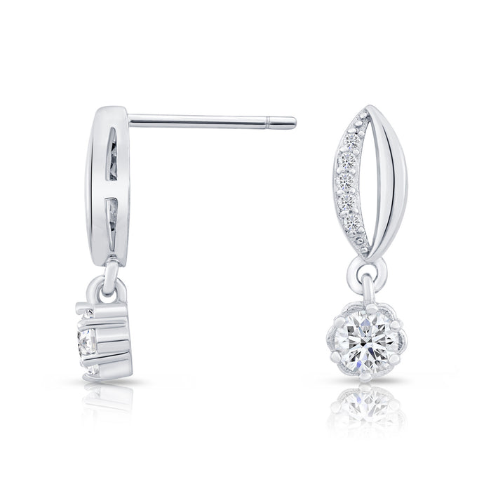 Sterling Silver & Dangling Cubic Zirconia Stud Earring NYFLE1308