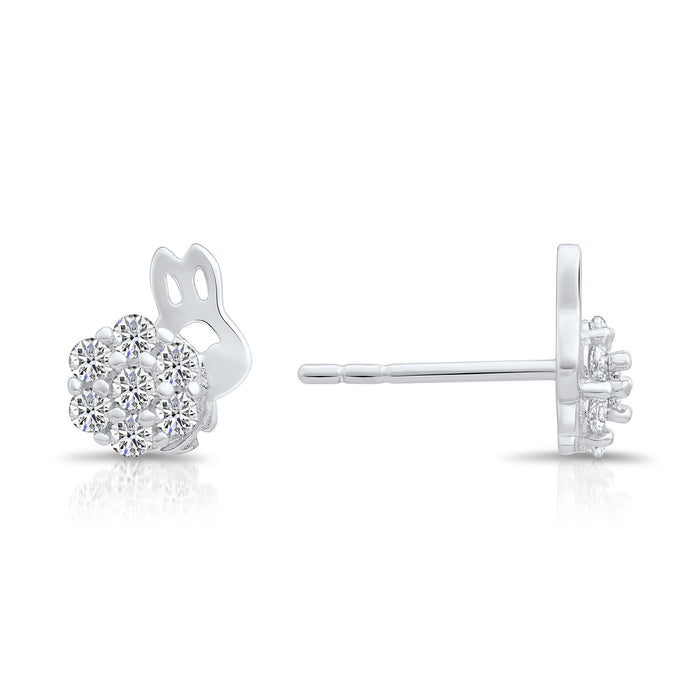 Sterling Silver & Cubic Zirconia Bunny Stud Earring NYFLE3718