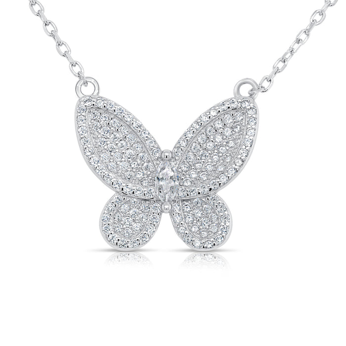 Sterling Silver Butterfly Necklace - Adjustable NYSE669