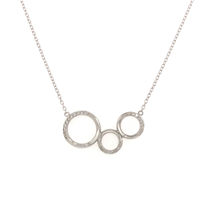 Sterling Silver Triple Circle Necklace with Adjustable Chain NYMB1500
