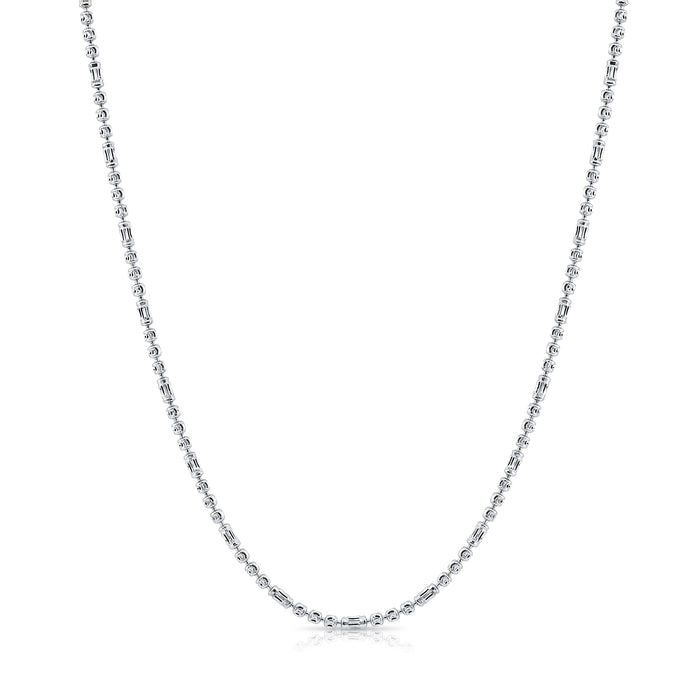 Sterling Silver Diamond-Cut Bead Necklace