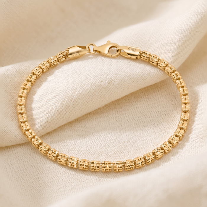 14K Gold Plated Italian Ice Chain Bracelet