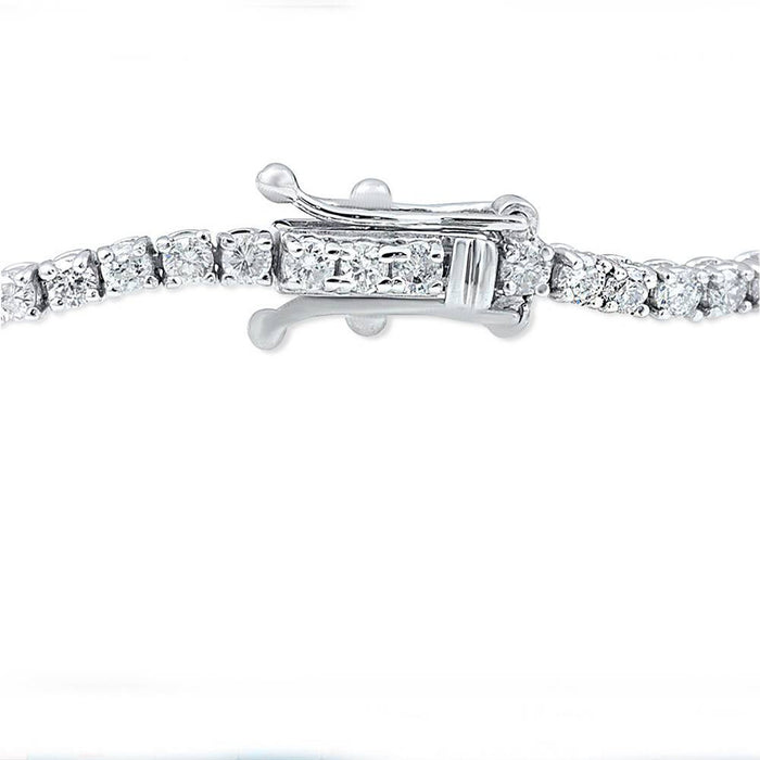 14K White Gold 4 Prong Round CVD Lab Diamond Tennis Bracelet - 1.20 Cts