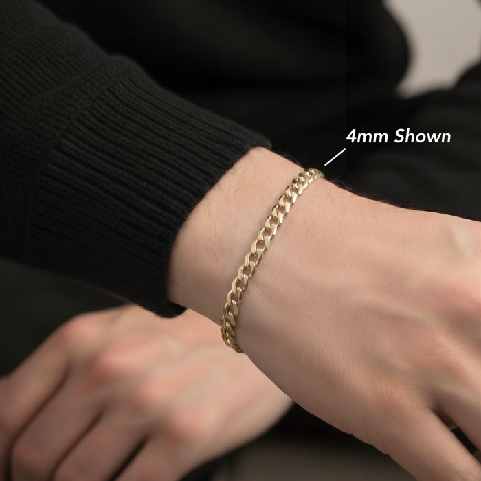 14K Gold Plated Sterling Silver Italian Curb Bracelet