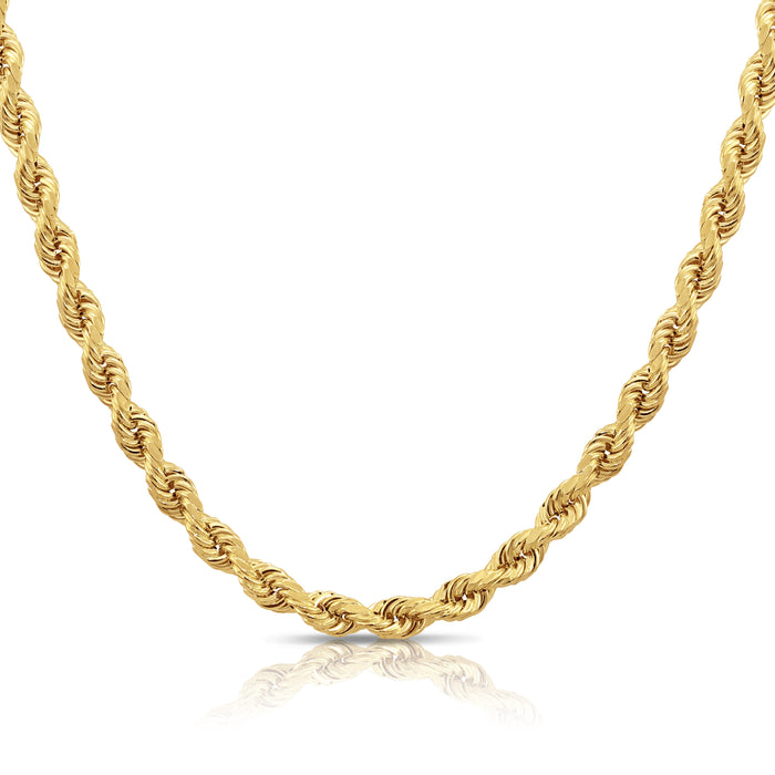 925 Sterling Silver Rope Chain - Gold Plated