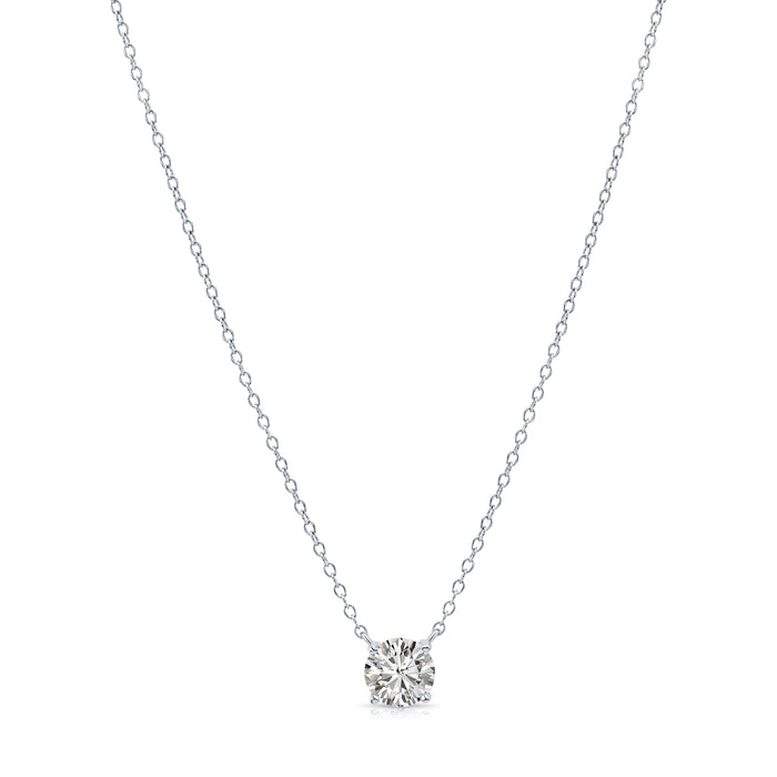 Sterling Silver Classic Cubic Zirconia Necklace (adjustable)