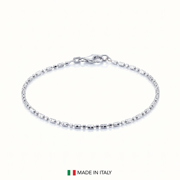 Sterling Silver Diamond-Cut Bead Bracelet