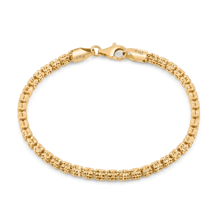 14K Gold Plated Italian Ice Chain Bracelet