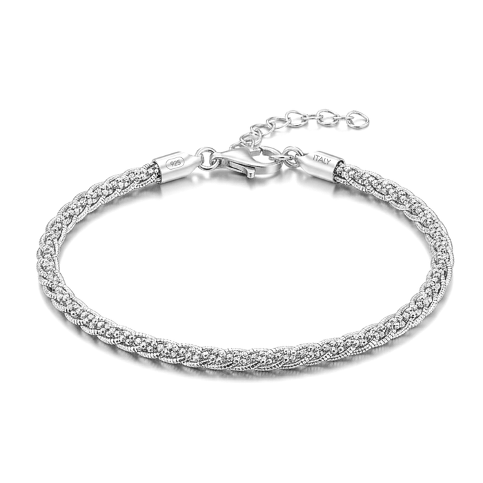 Sterling Silver Twisted Rope Snake Chain Bracelet