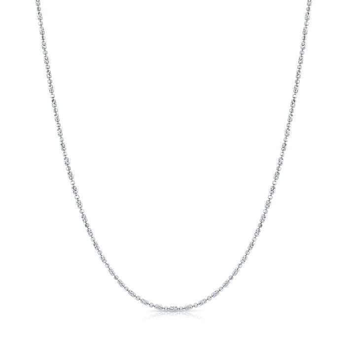 Sterling Silver Diamond-Cut Bead Chain Necklace