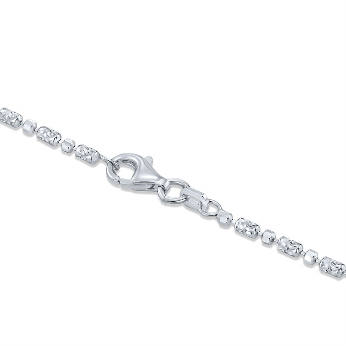 Sterling Silver Diamond-Cut Bead Chain Necklace