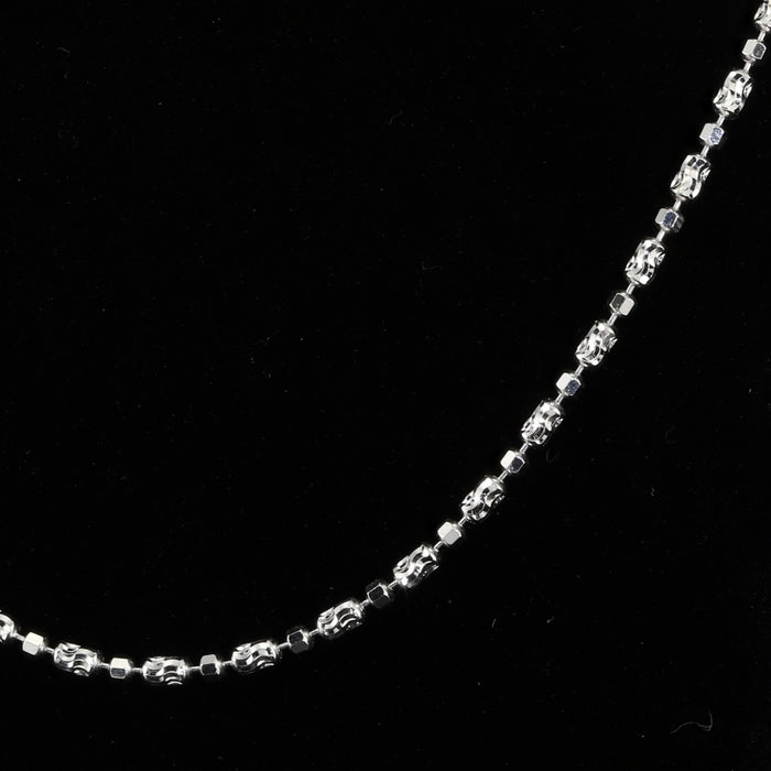 Sterling Silver Diamond-Cut Bead Chain Necklace