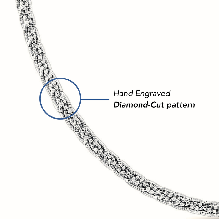 Sterling Silver Twisted Rope Snake Chain Bracelet