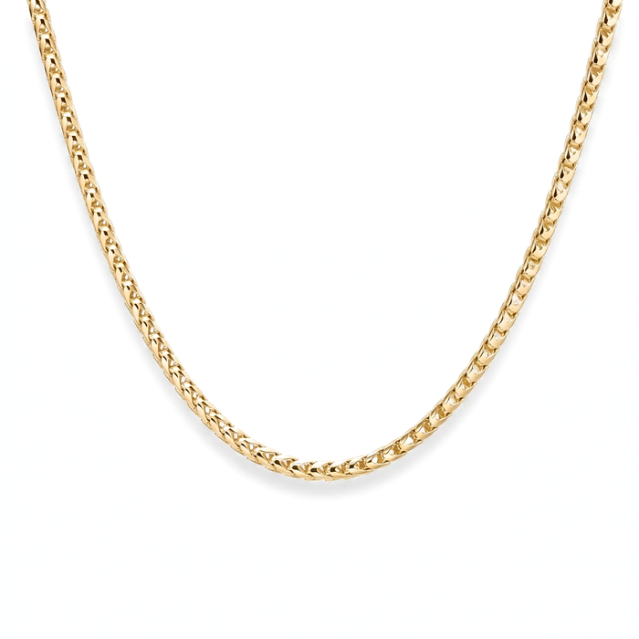 14k Gold Plated Italian Franco Chains, Solid Sterling Silver, With Lobster Lock