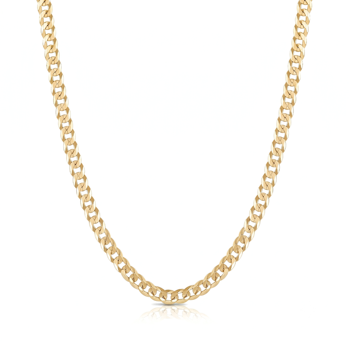14K Gold Plated Sterling Silver Italian Curb Chain Necklace, Lobster Lock