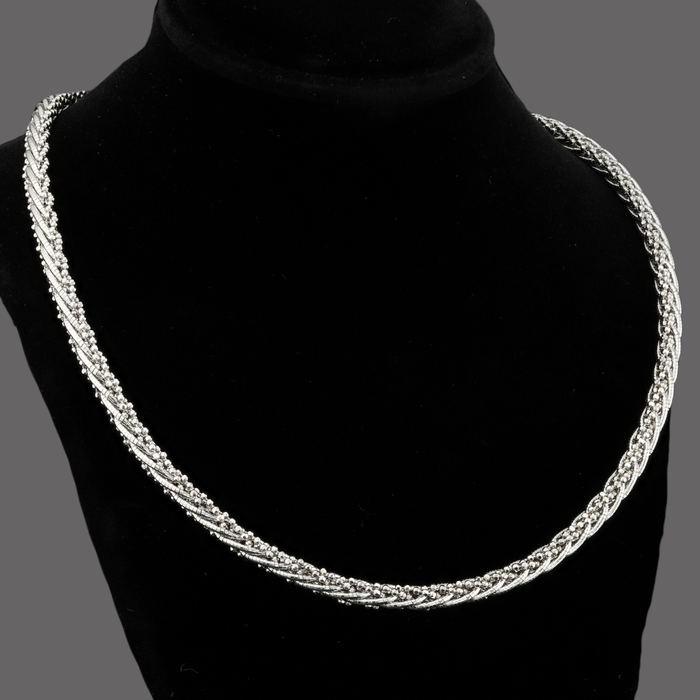 Sterling Silver Twisted Rope Snake Chain Necklace