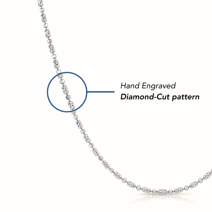 Sterling Silver Diamond-Cut Bead Bracelet