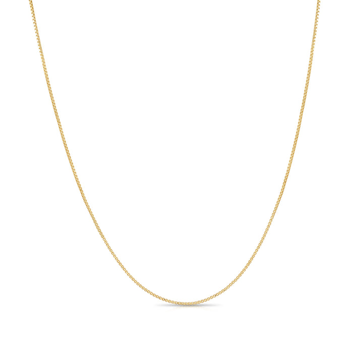 10K Yellow Gold Box Chain, 1mm
