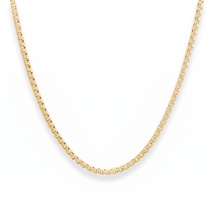 14K Gold Plated Italian Box Chains, Solid Sterling Silver, With Lobster Lock