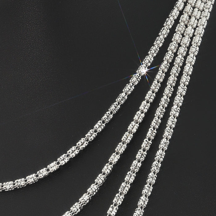 Sterling Silver Diamond-Cut Ice Chain