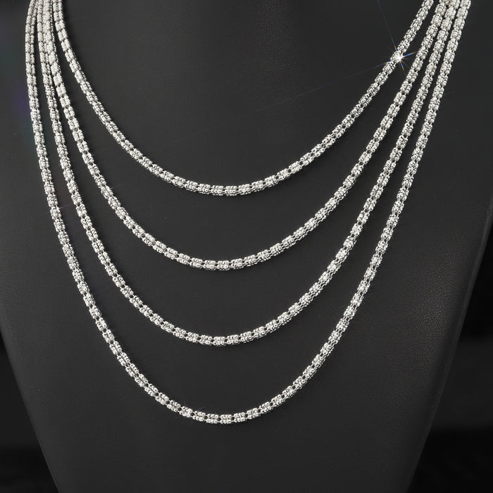 Sterling Silver Diamond-Cut Ice Chain
