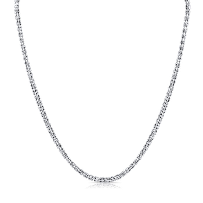 Sterling Silver Diamond-Cut Ice Chain Necklace