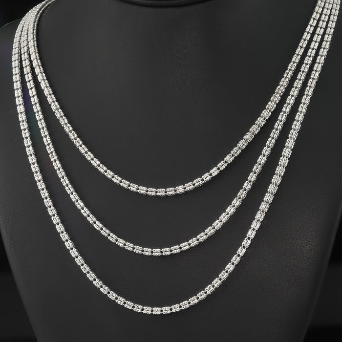 Sterling Silver Diamond-Cut Ice Chain Necklace