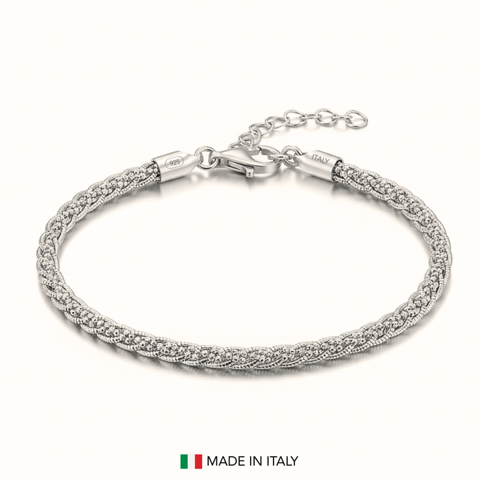 Sterling Silver Twisted Rope Snake Chain Bracelet