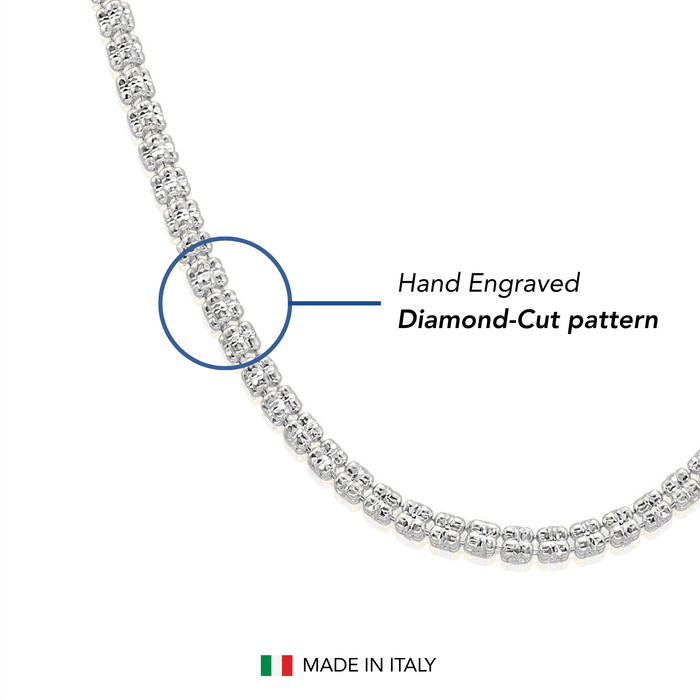 Sterling Silver Diamond-Cut Ice Chain Necklace