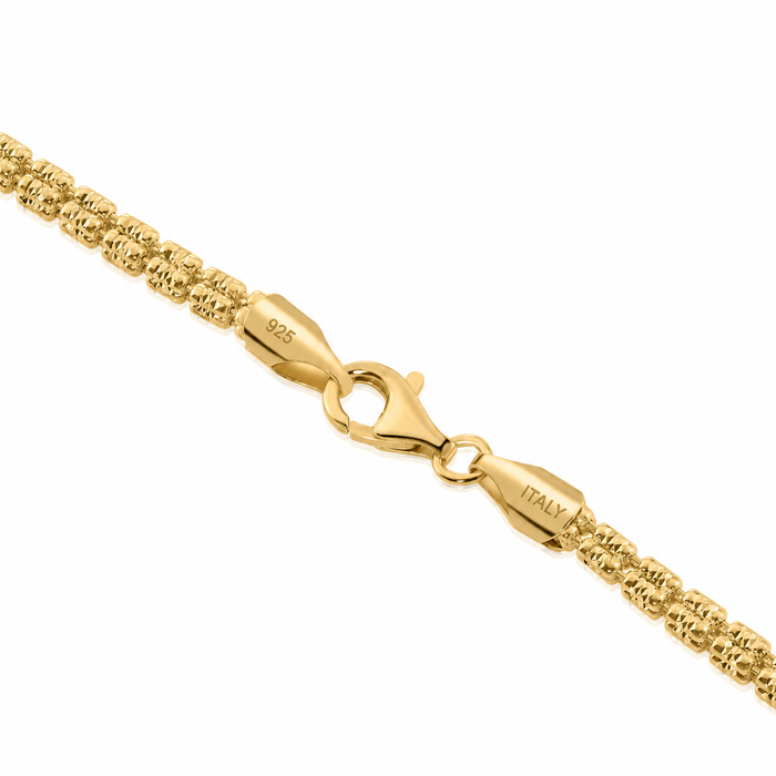 14K Gold Plated Italian Ice Chain Bracelet