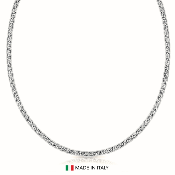 Sterling Silver Twisted Rope Snake Chain Necklace