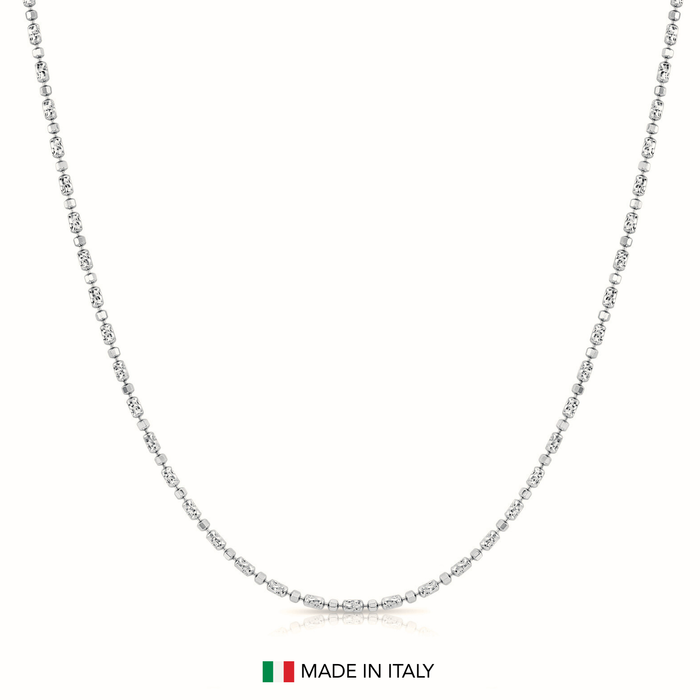 Sterling Silver Diamond-Cut Bead Chain Necklace
