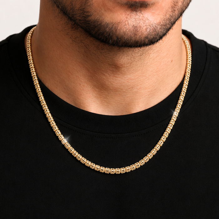 14K Gold Plated Italian Ice Chain
