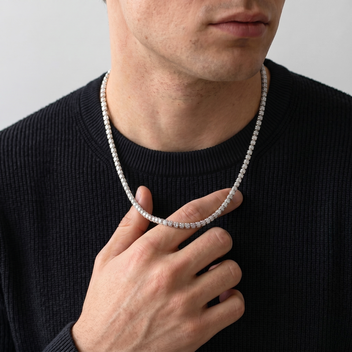 Sterling Silver Diamond-Cut Ice Chain Necklace