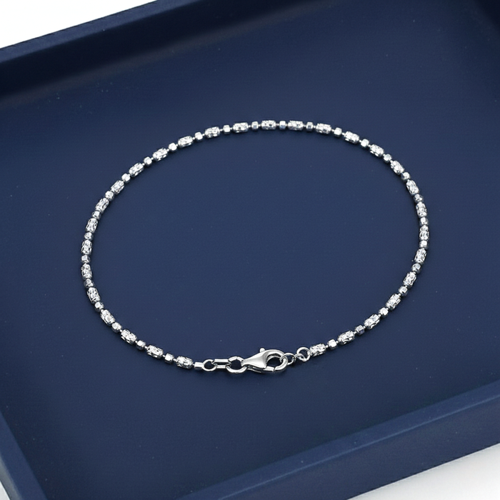 Sterling Silver Diamond-Cut Bead Bracelet