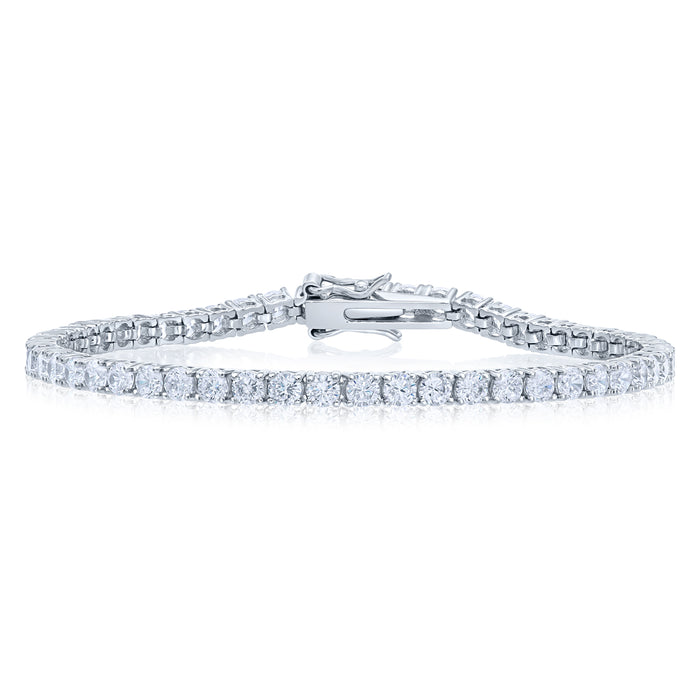 LIVE SILVER PRICE - Sterling Silver Cubic Zirconia Classic Tennis Bracelets, 7 inch