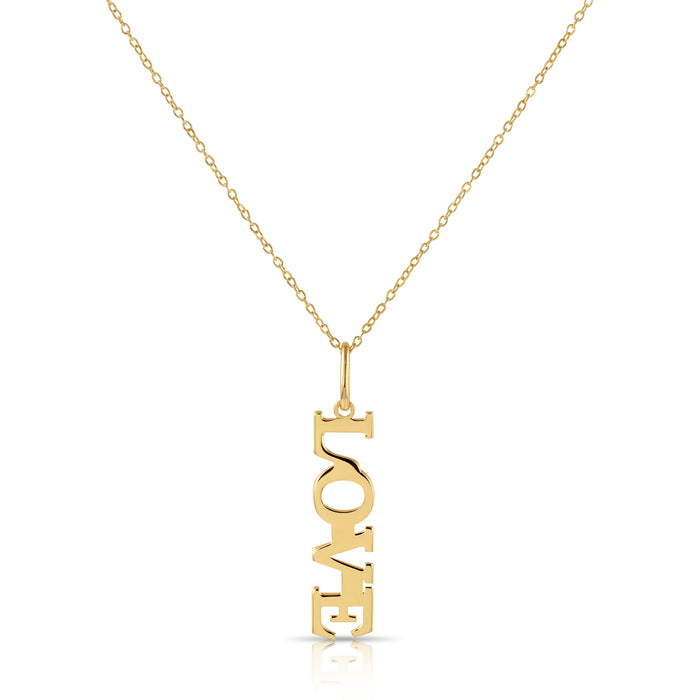 14K Yellow Gold Bold Love Pendant Necklace