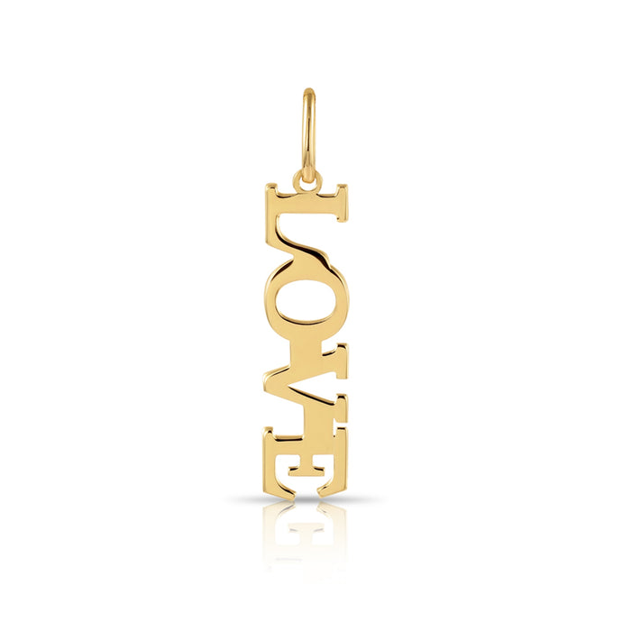 14K Yellow Gold Bold Love Pendant Necklace