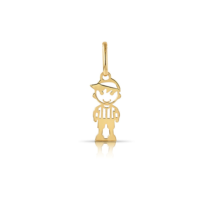 14K Yellow Gold Little Boy Pendant Necklace