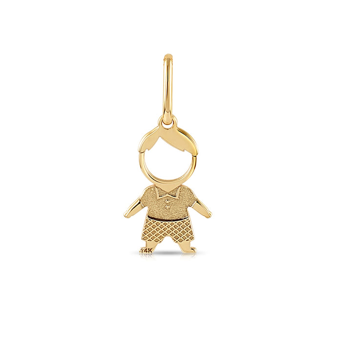 14K Yellow Gold Bow Tie Boy Pendant Necklace