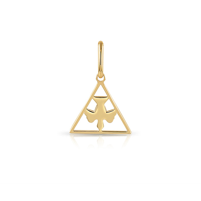 14K Yellow Gold Holy Spirit Dove Pendant Necklace
