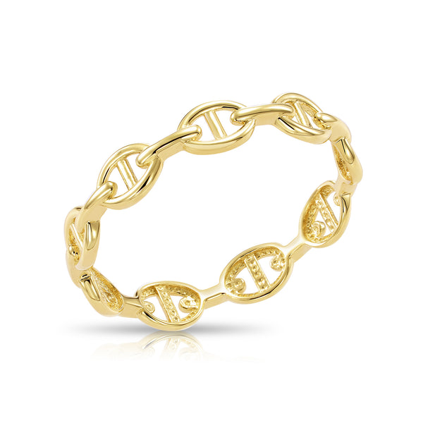 14k Yellow Gold Stackable Mariner Ring