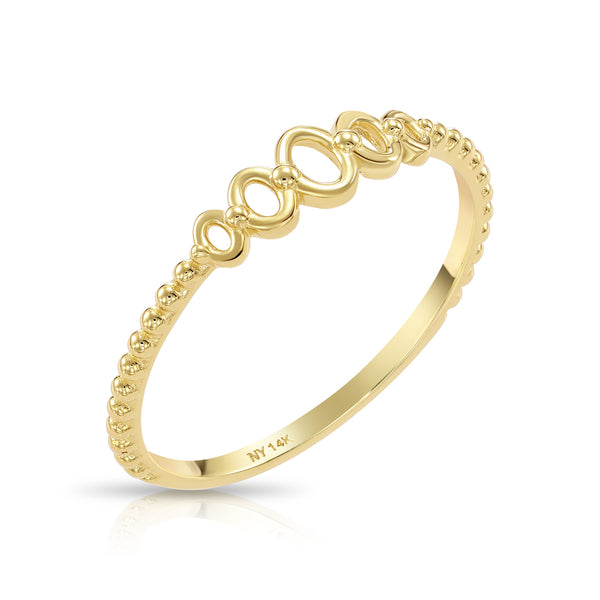 14k Yellow Gold Oval Link Stackable Ring