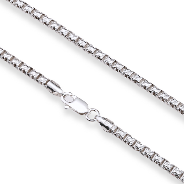 925 Sterling Silver Diamond-Cut Box Chain