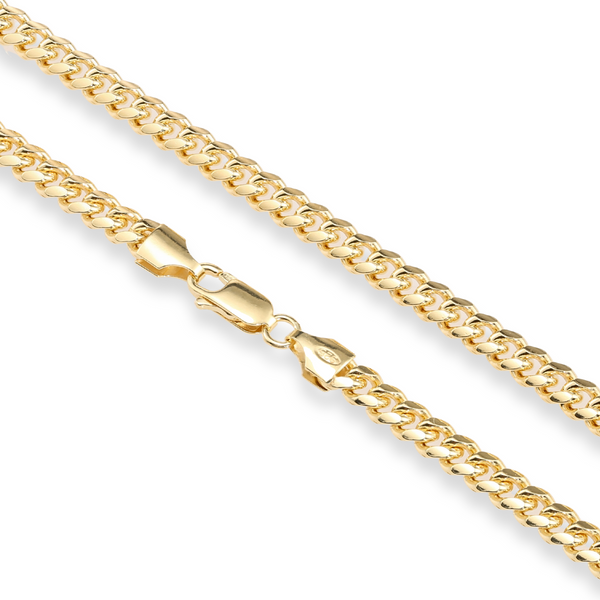 925 Sterling Silver Gold Plated Cuban Chain & Bracelet