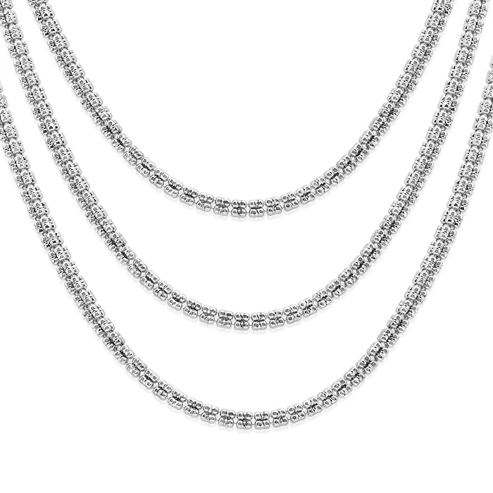 Sterling Silver Diamond-Cut Ice Chain