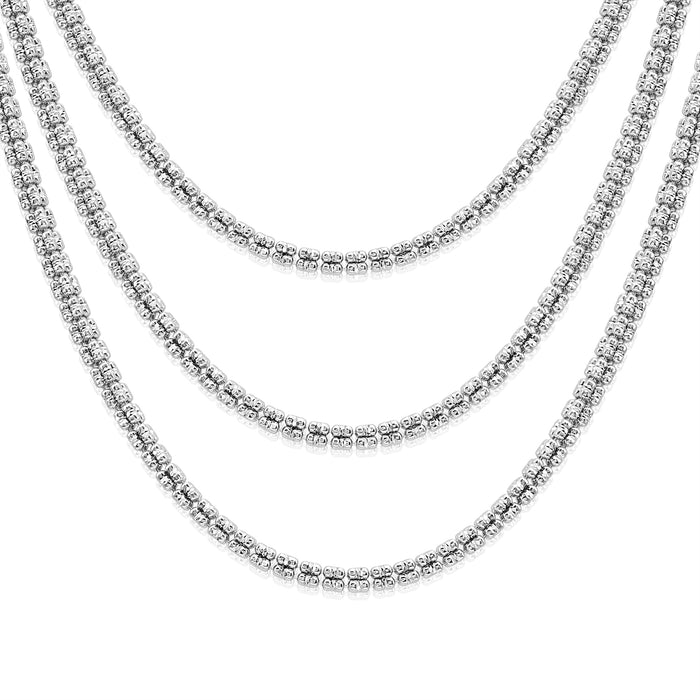 Sterling Silver Diamond-Cut Ice Chain Necklace